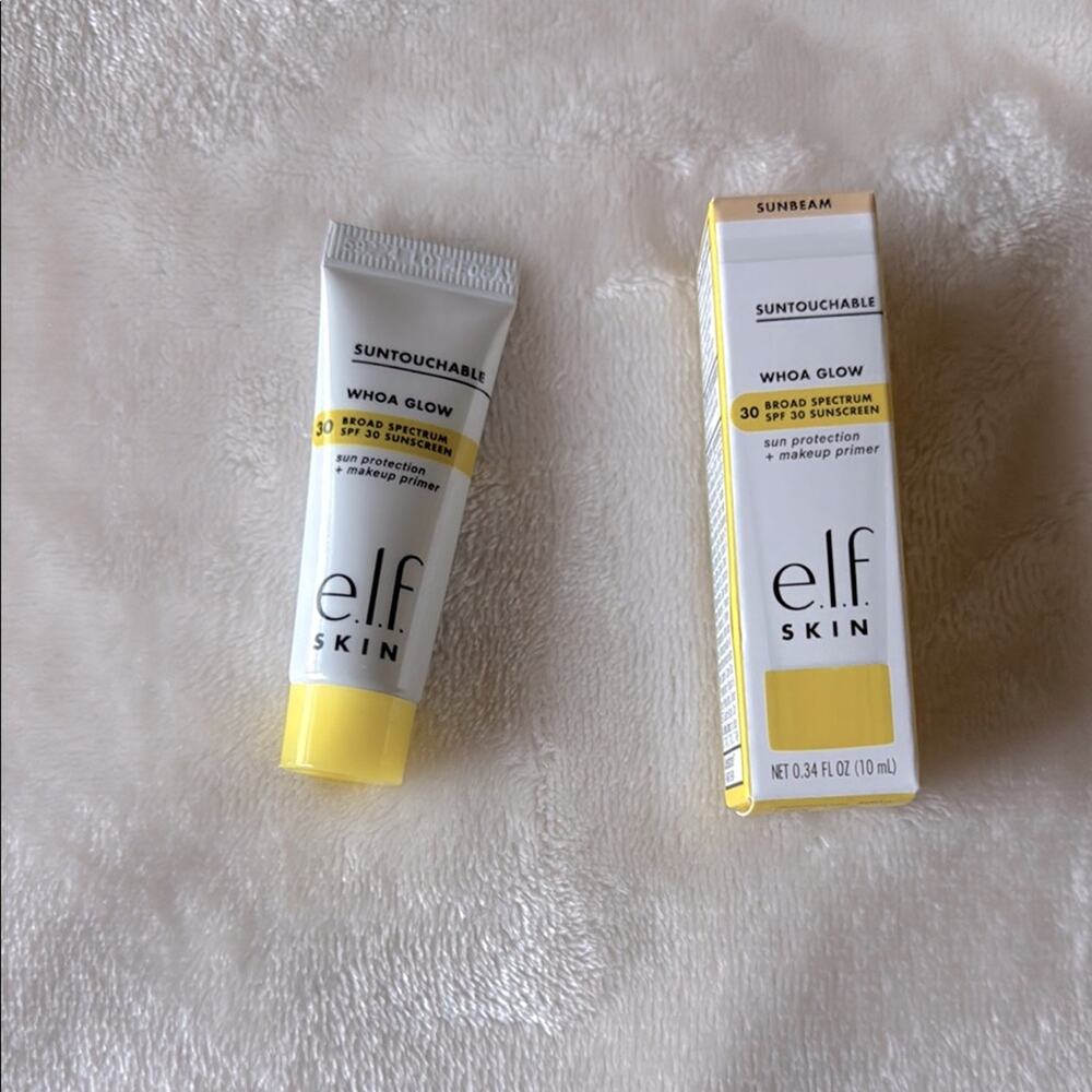 Elf skin Whoa Glow SPF 30 Sunscreen SunBeam Sheer Peach Shimmer .34Oz Travel Sze